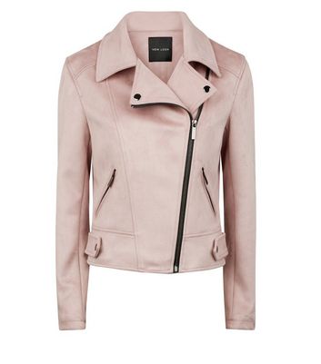 New look pink leather jacket hotsell