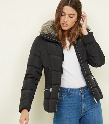 cinched waist puffer coat