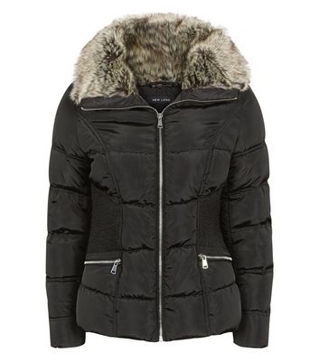 cinched waist puffer coat