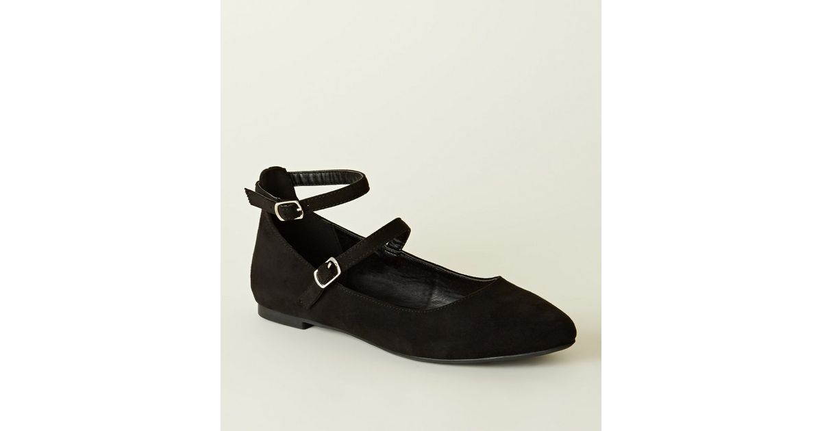 girls-black-suedette-ankle-strap-mary-janes-new-look