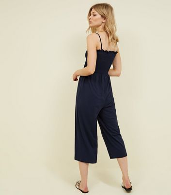 petite navy jumpsuit