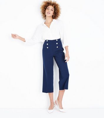 high waisted button trousers