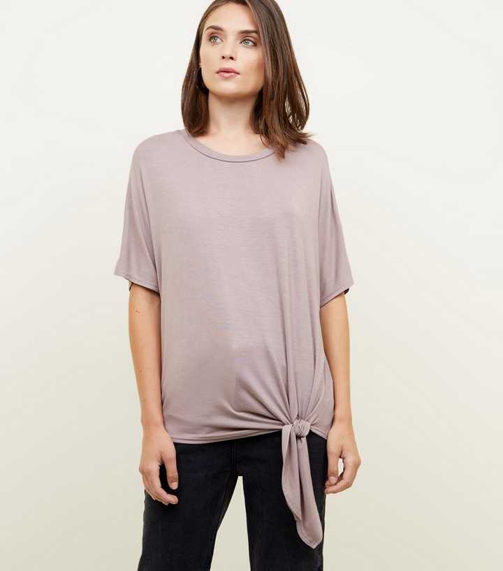 Light Brown Tie Side T-Shirt