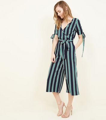 navy striped playsuit
