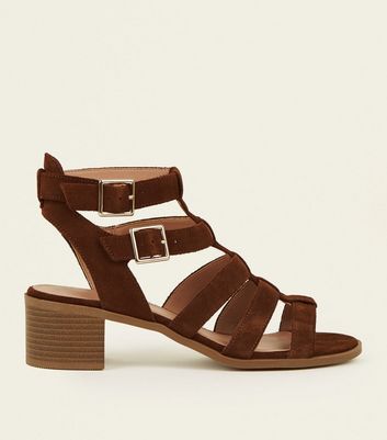 new look tan block heel sandals