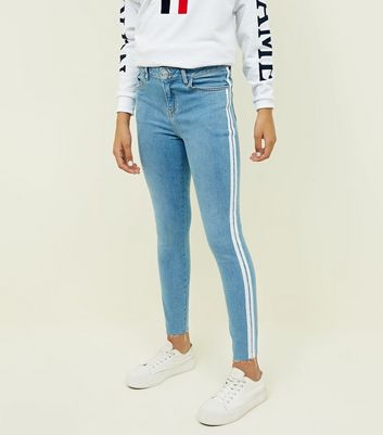 side strip jeans for girls