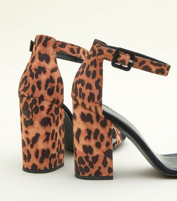 leopard print block heels uk