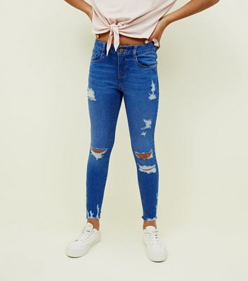 blue ripped jeans for girls