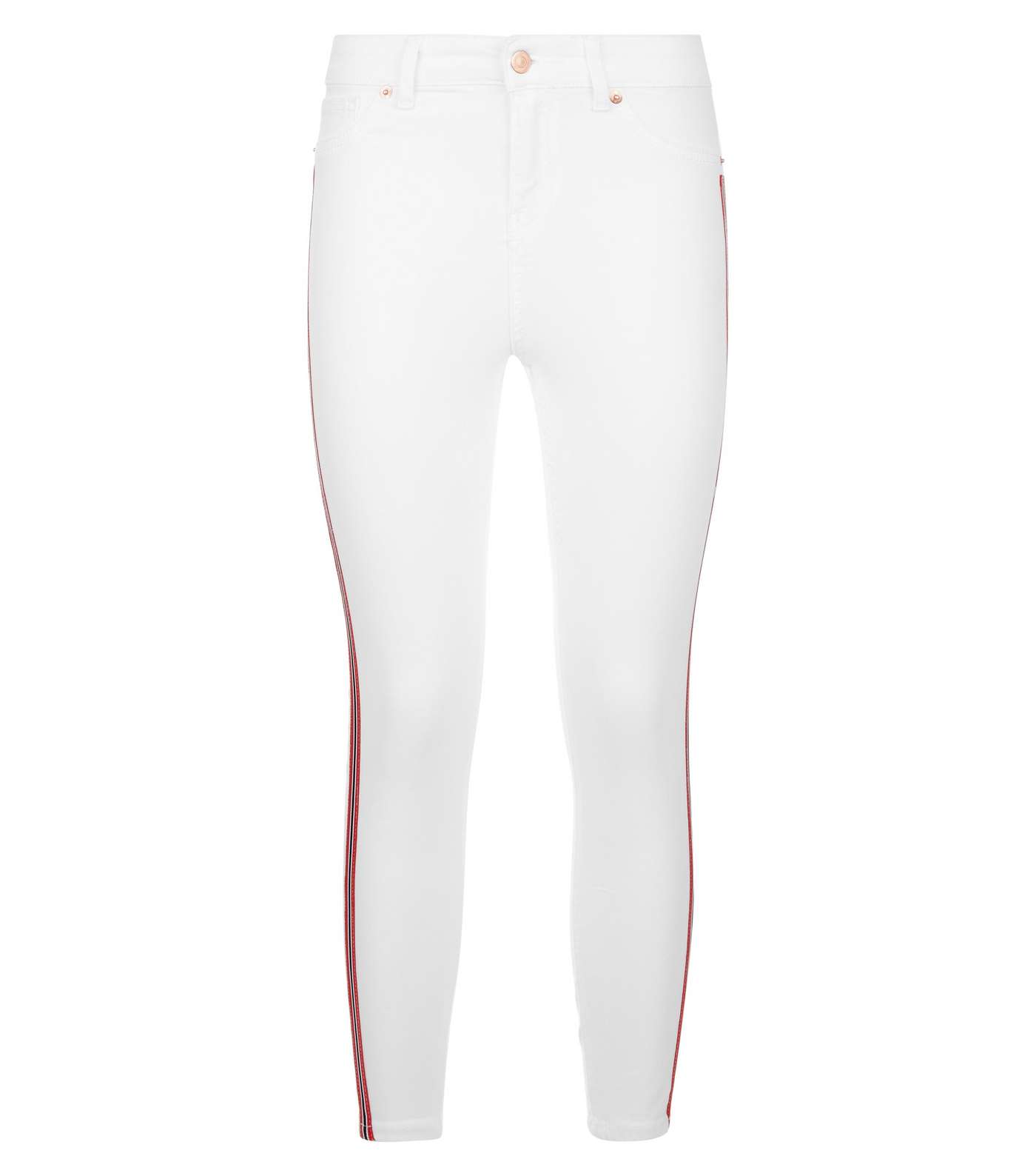 White Side Stripe High Rise Super Skinny Dahlia Jeans Image 4