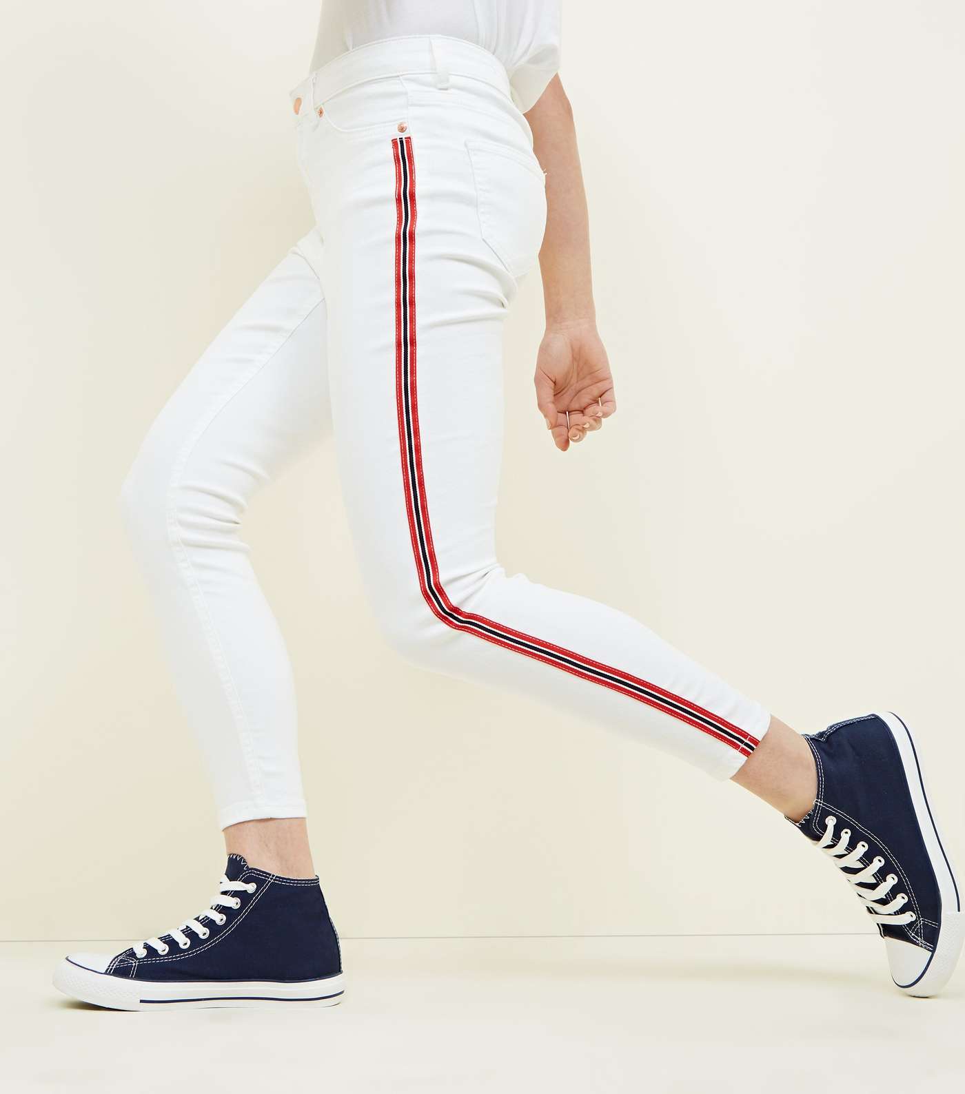 White Side Stripe High Rise Super Skinny Dahlia Jeans Image 2