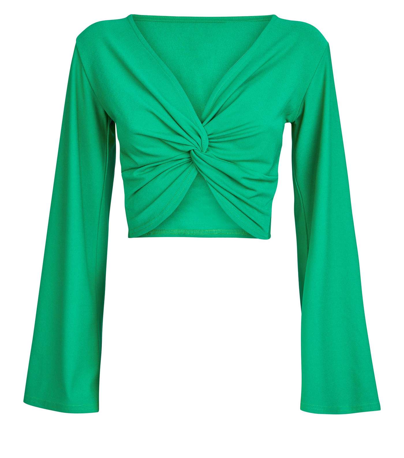 Cameo Rose Green Twist Front Crop Top  Image 4