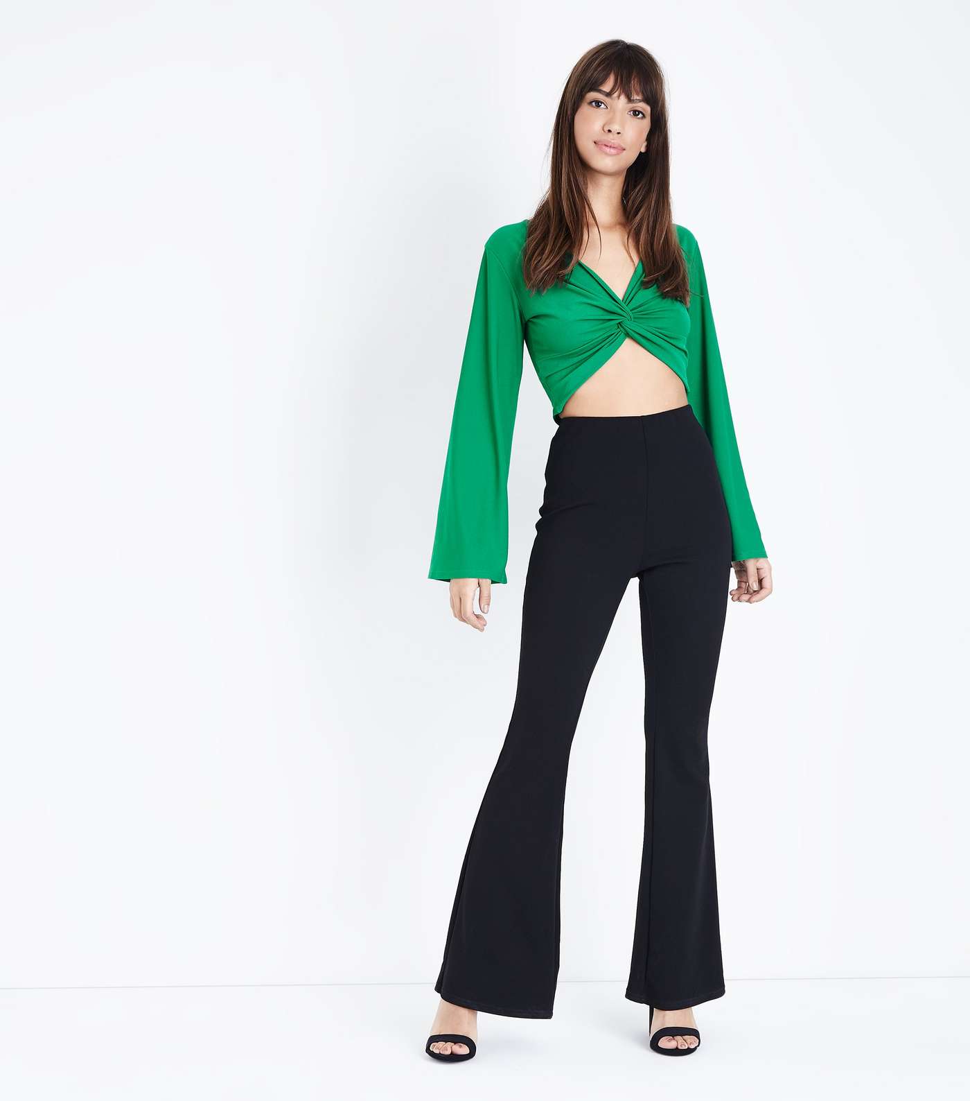 Cameo Rose Green Twist Front Crop Top  Image 2