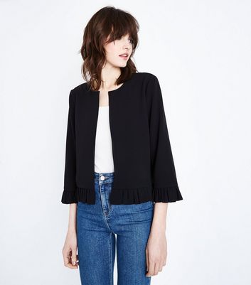 Black frill sleeve on sale blazer