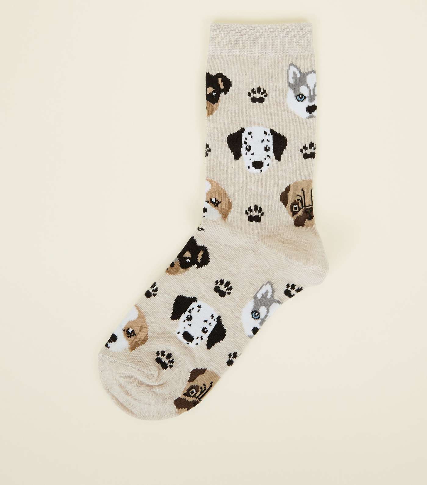 Cream Paw and Dogs Socks