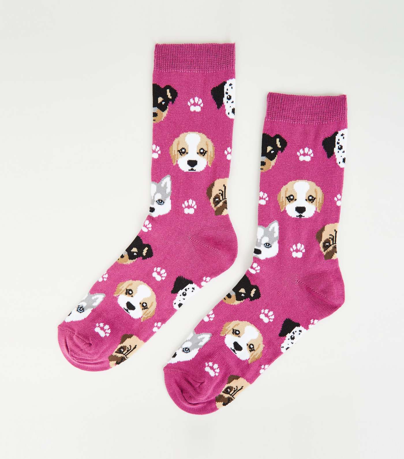 Purple Paw and Dog Print Socks