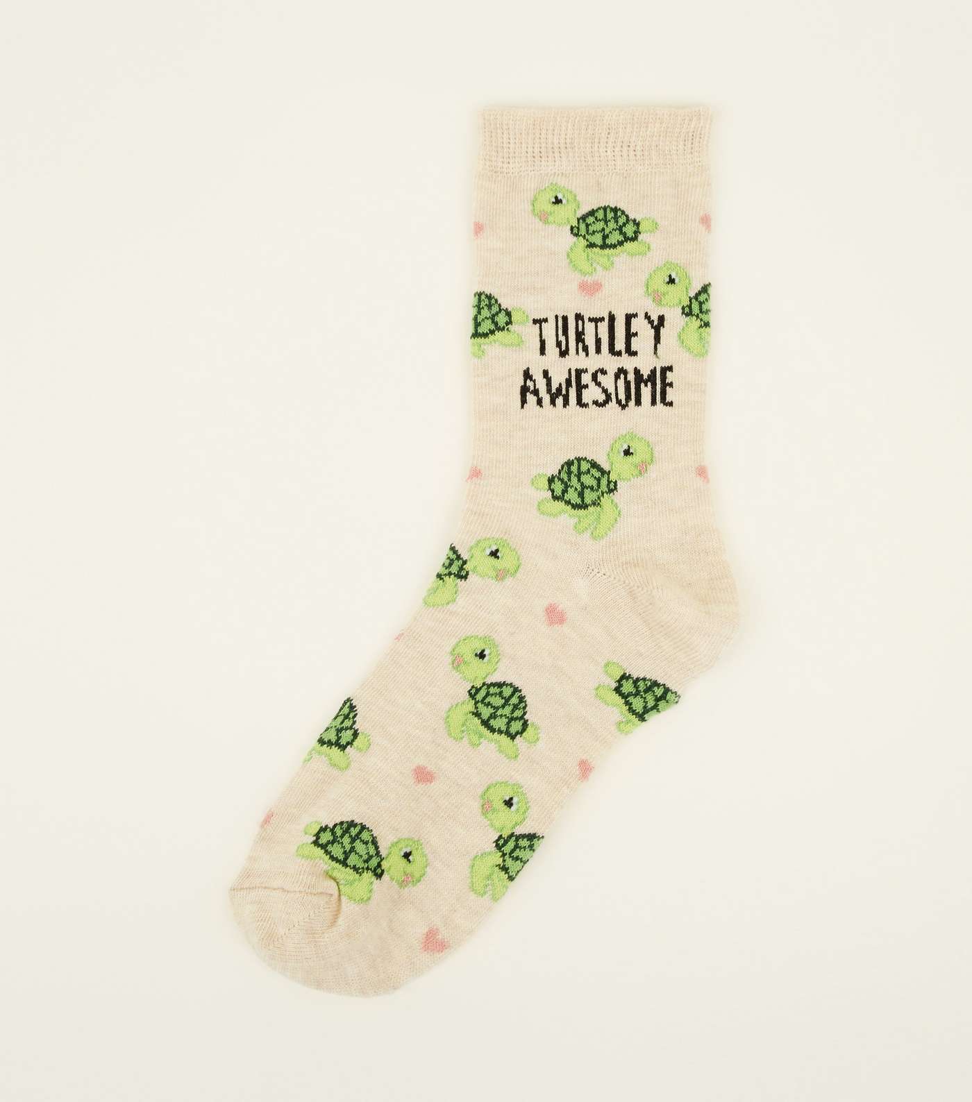 Cream Turtley Awesome Slogan Socks