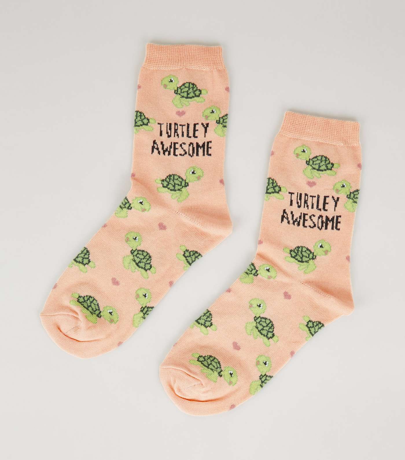 Coral Turtley Awesome Slogan Socks