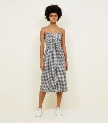 gingham button dress