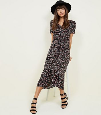 new look floral button dress