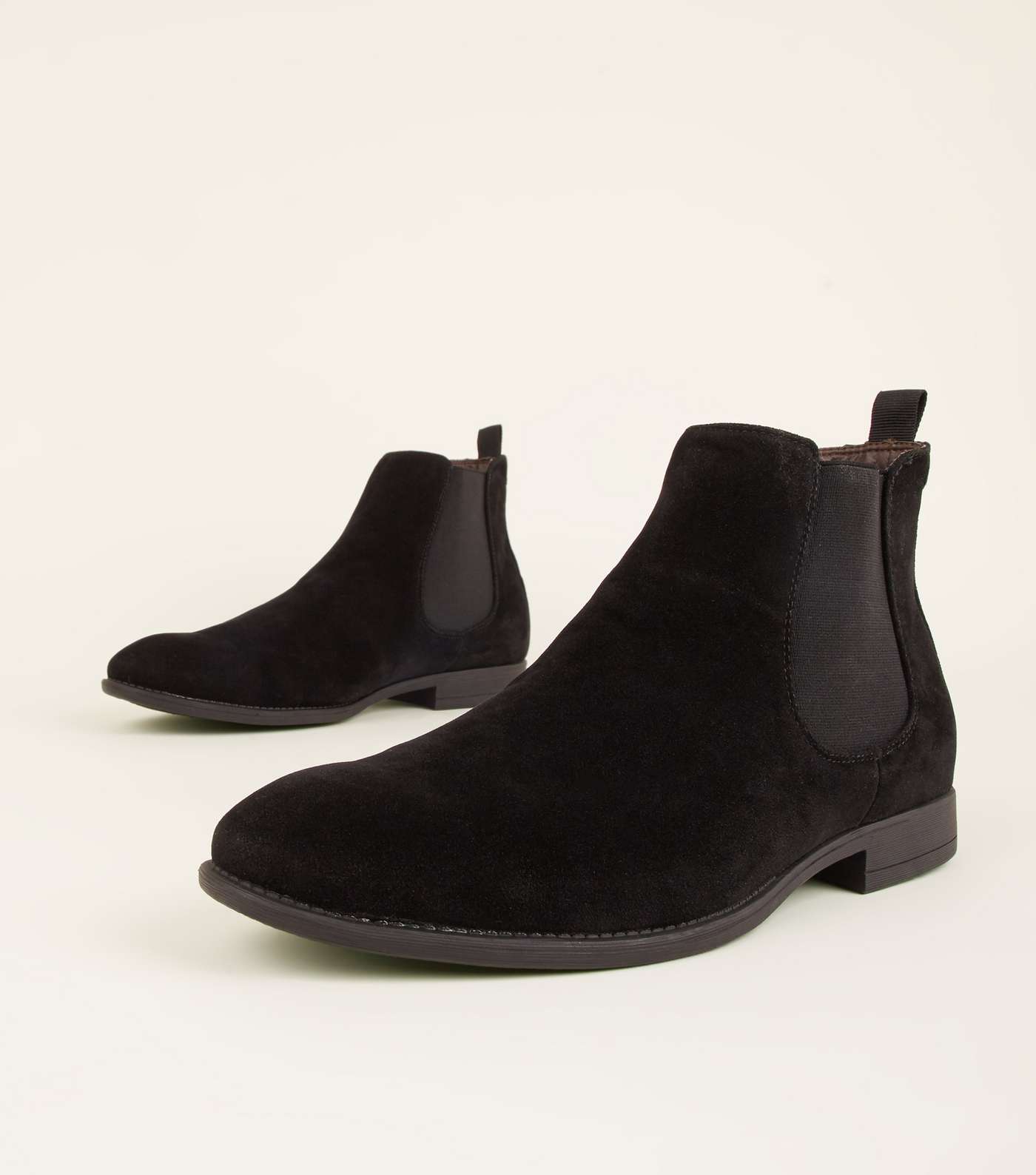 Black Faux Suede Chelsea Boots  Image 4