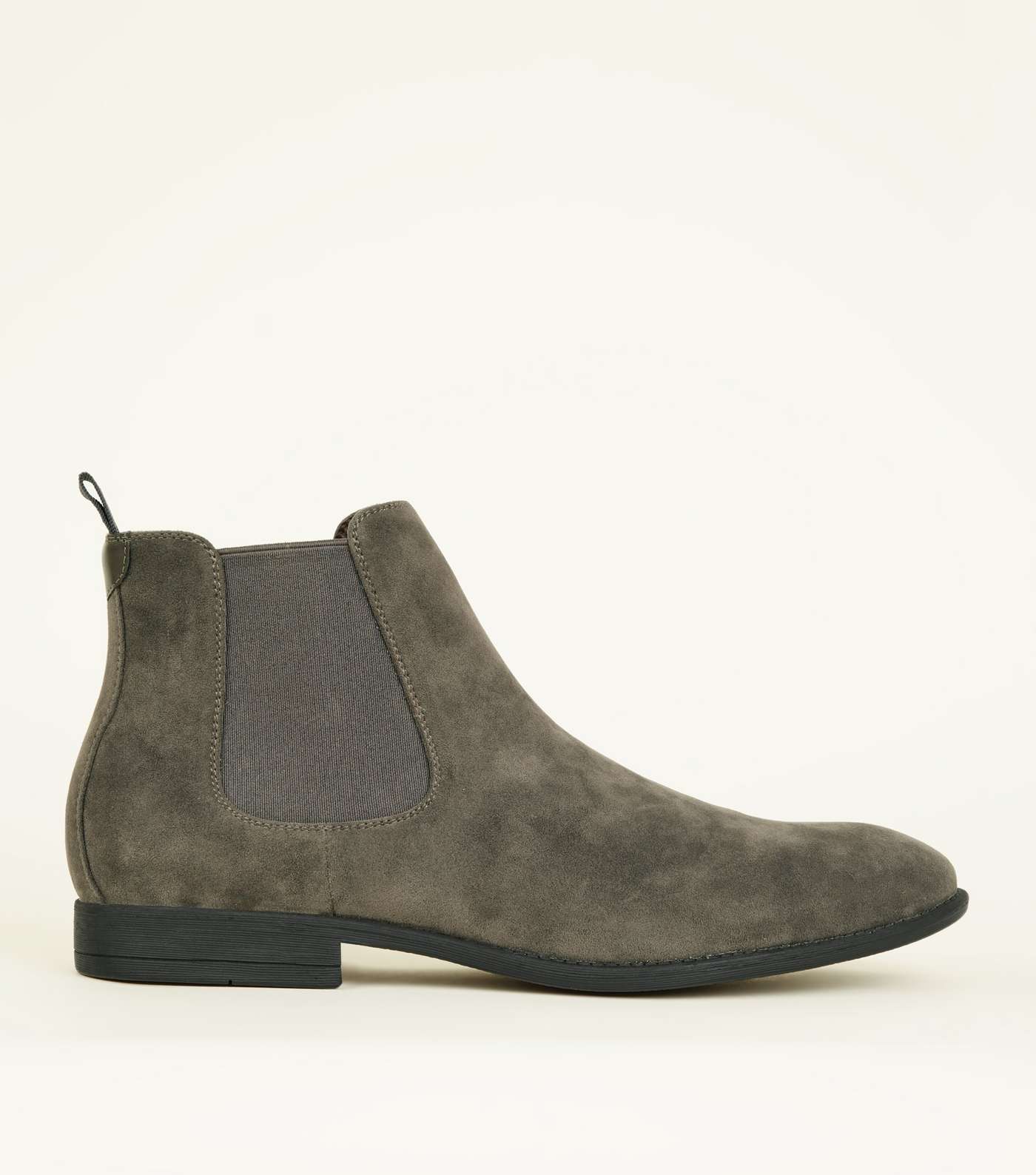 Grey Faux Suede Chelsea Boots 