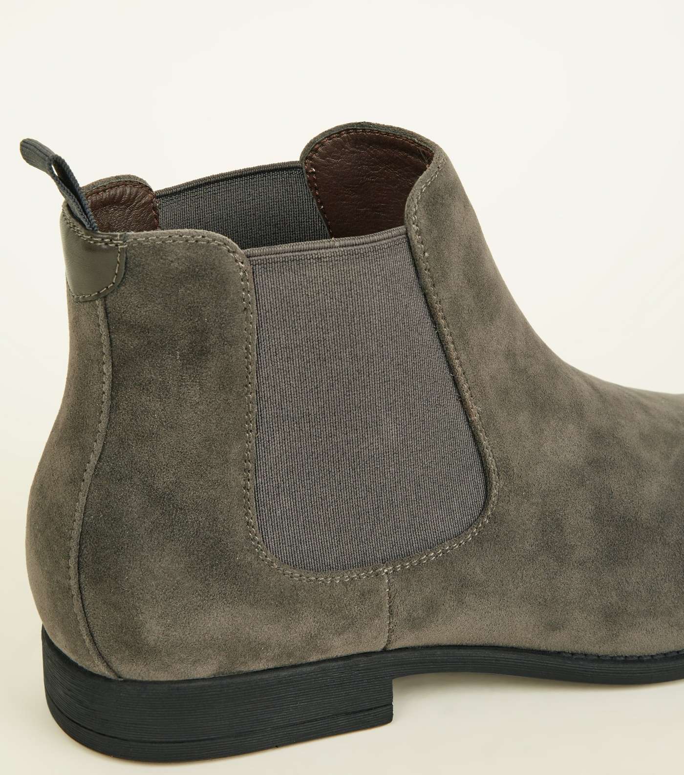 Grey Faux Suede Chelsea Boots  Image 3