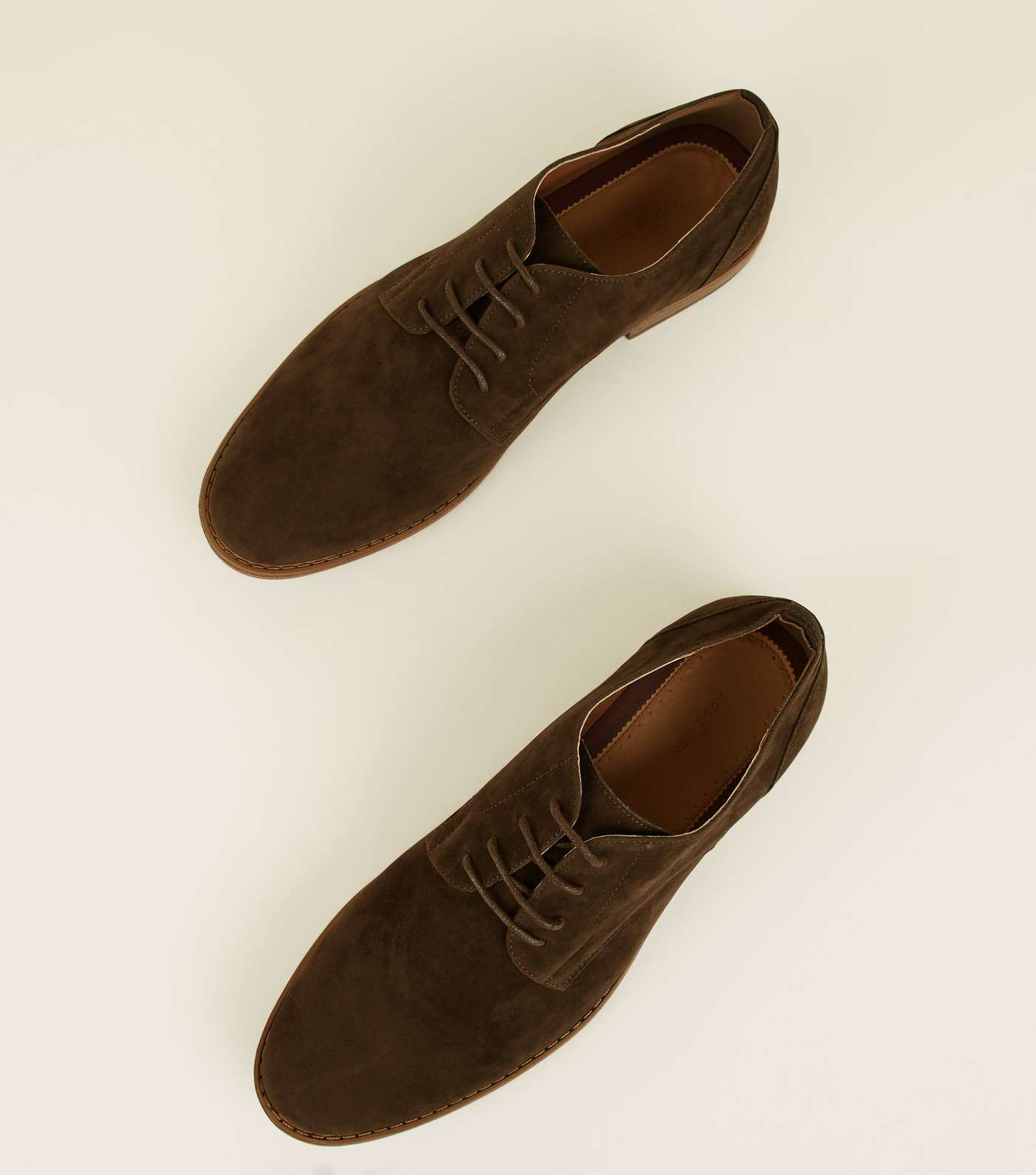 Dark Brown Faux Suede Lace-Up Desert Shoes Image 3