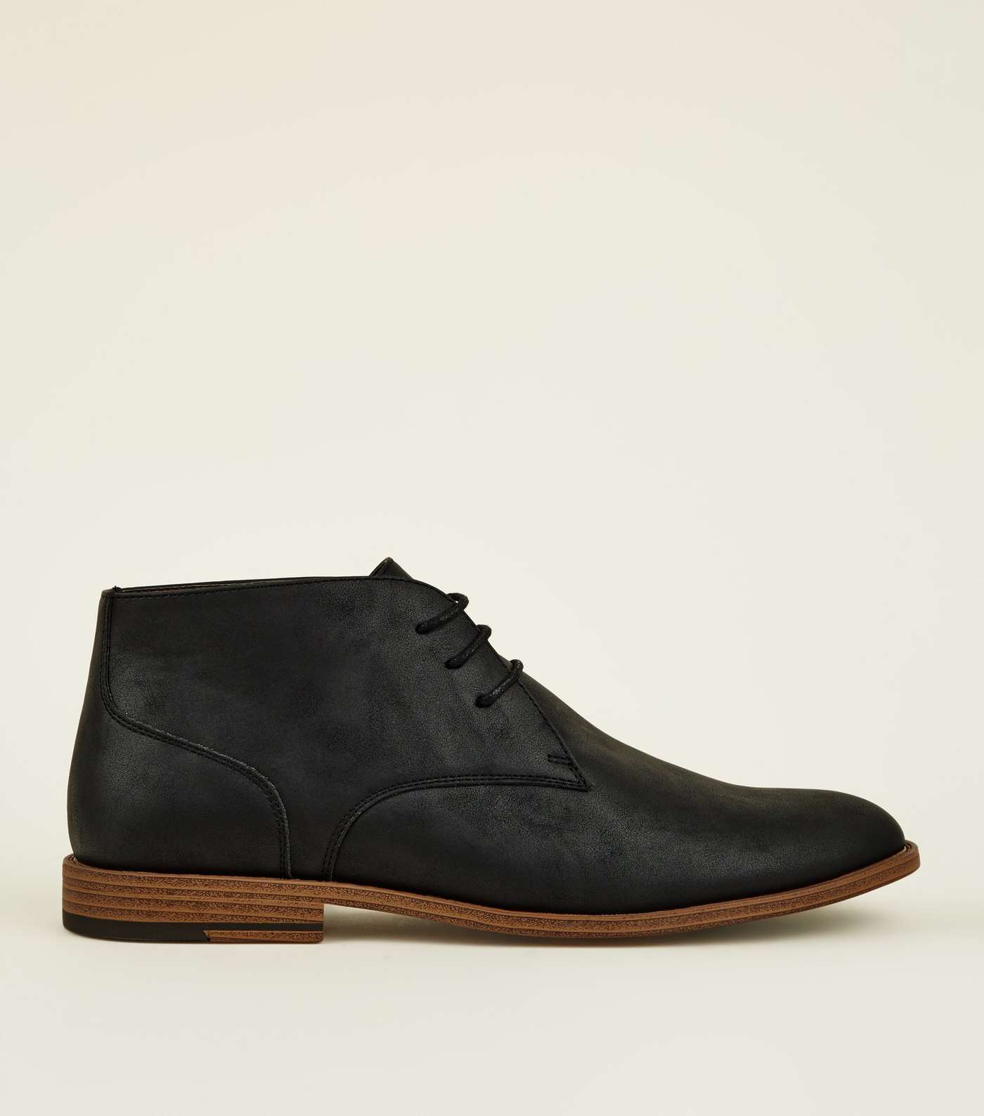 Black Leather-Look Chukka Boots Image 2