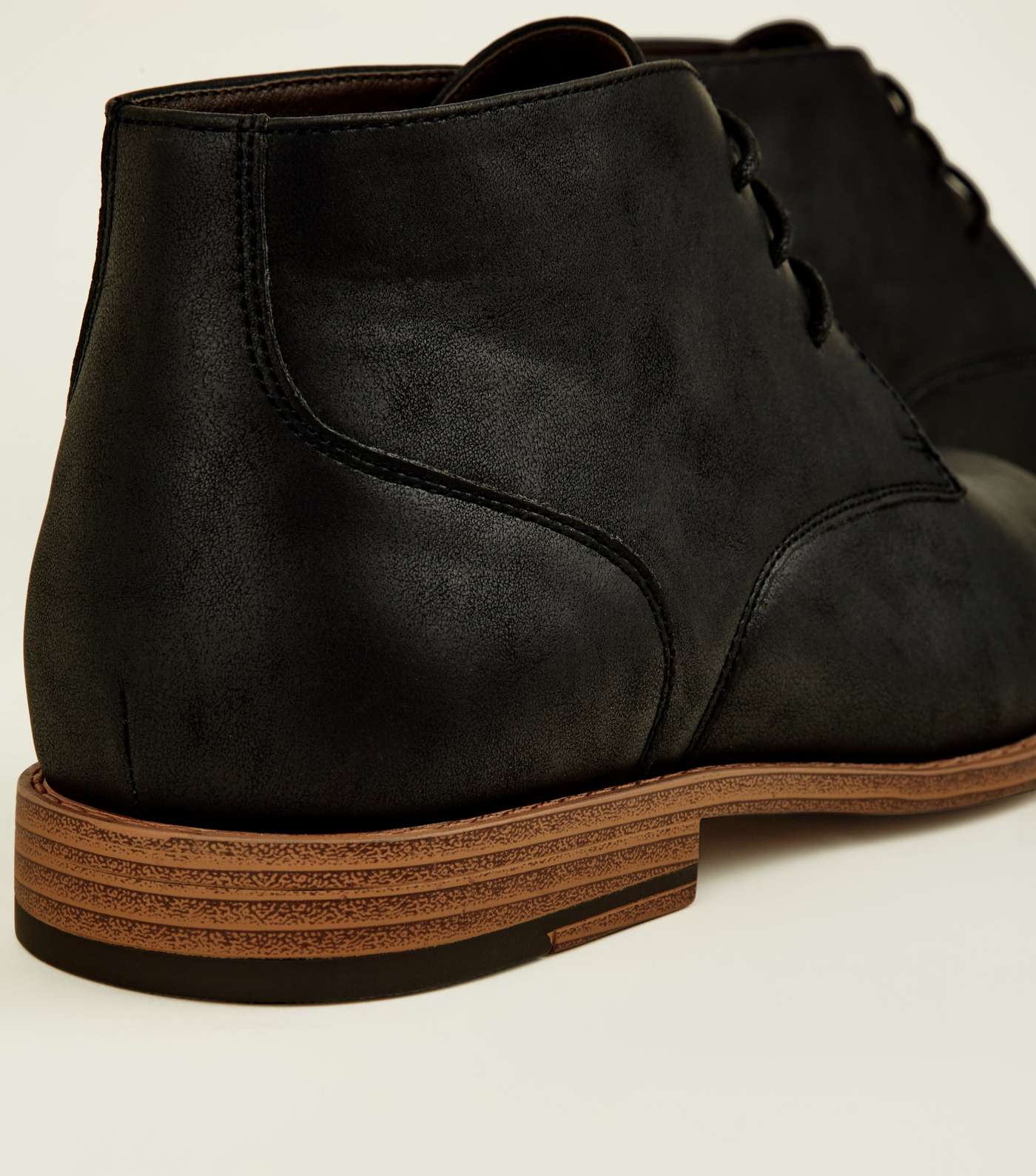 Black Leather-Look Chukka Boots Image 4