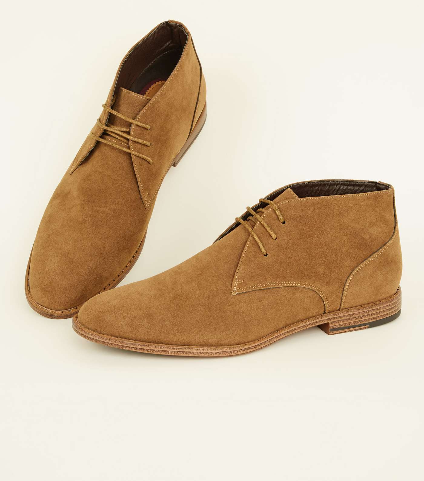 Tan Leather-Look Chukka Boots Image 3