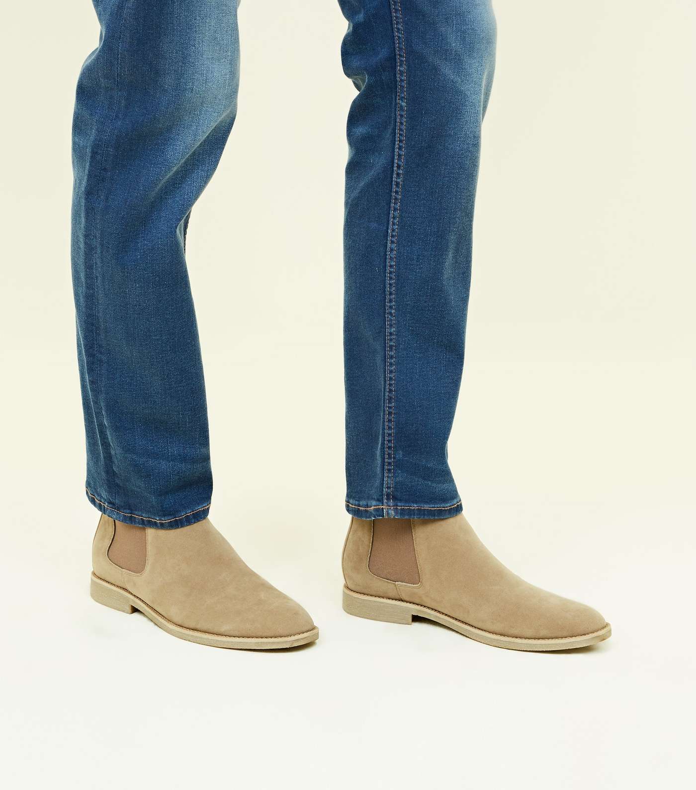 Stone Faux Suede Chelsea Boots Image 2