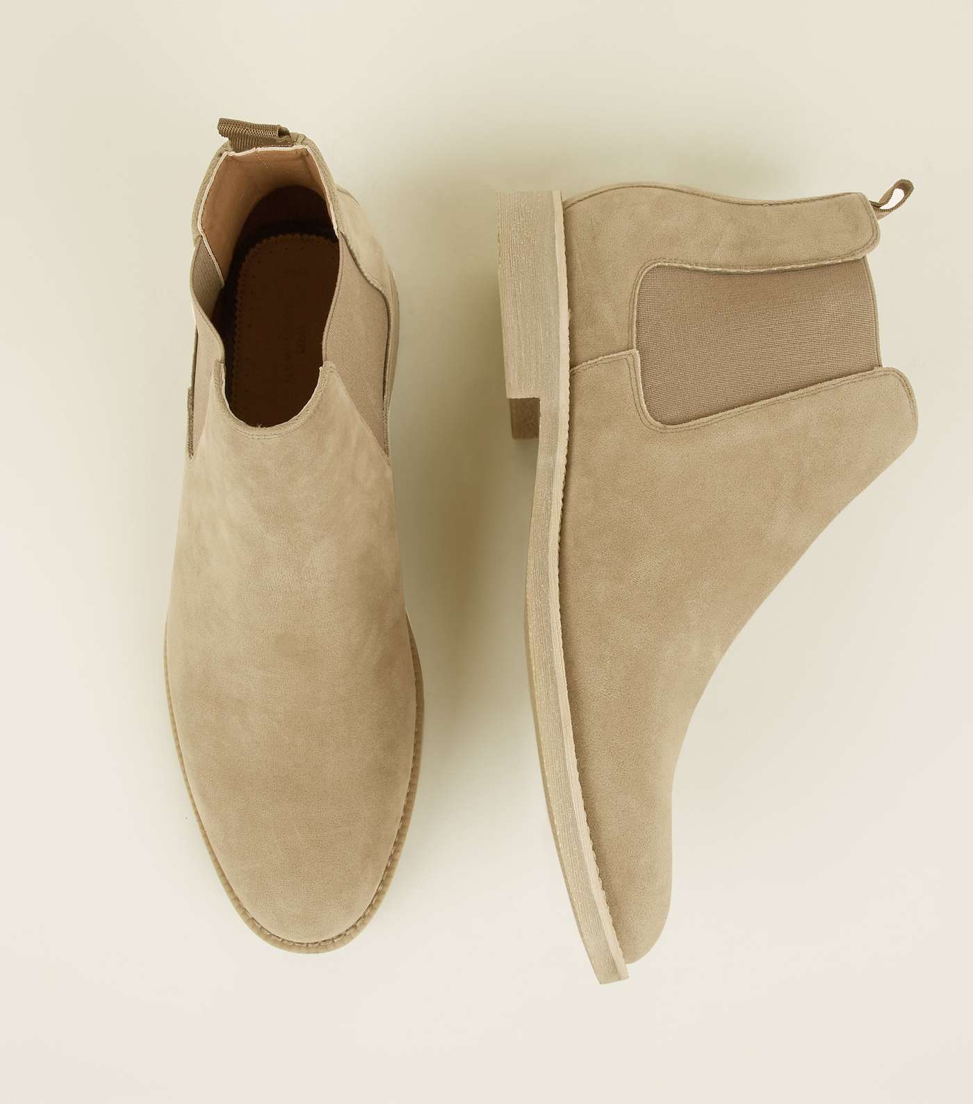 Stone Faux Suede Chelsea Boots Image 4