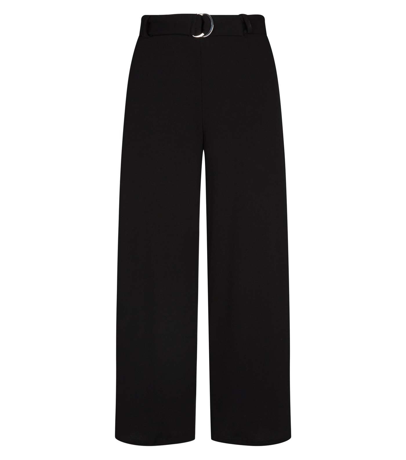 Black D-Ring Belt Cropped Trousers Image 4