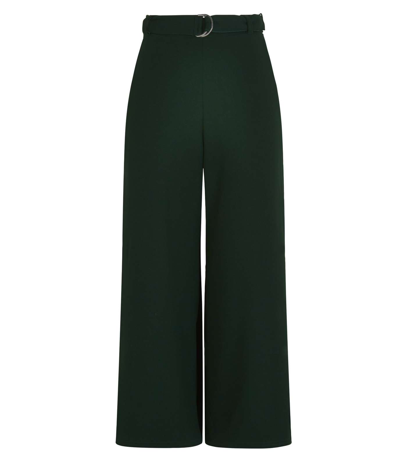 Dark Green D-Ring Belt Cropped Trousers Image 4