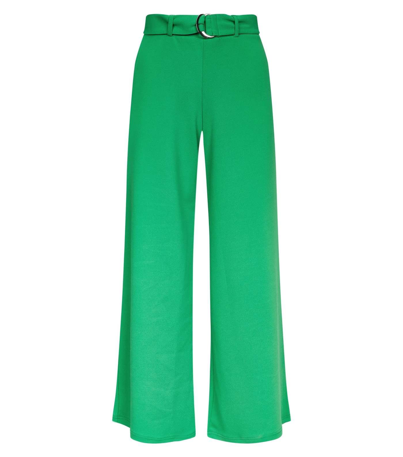 Green D-Ring Belt Cropped Trousers Image 4