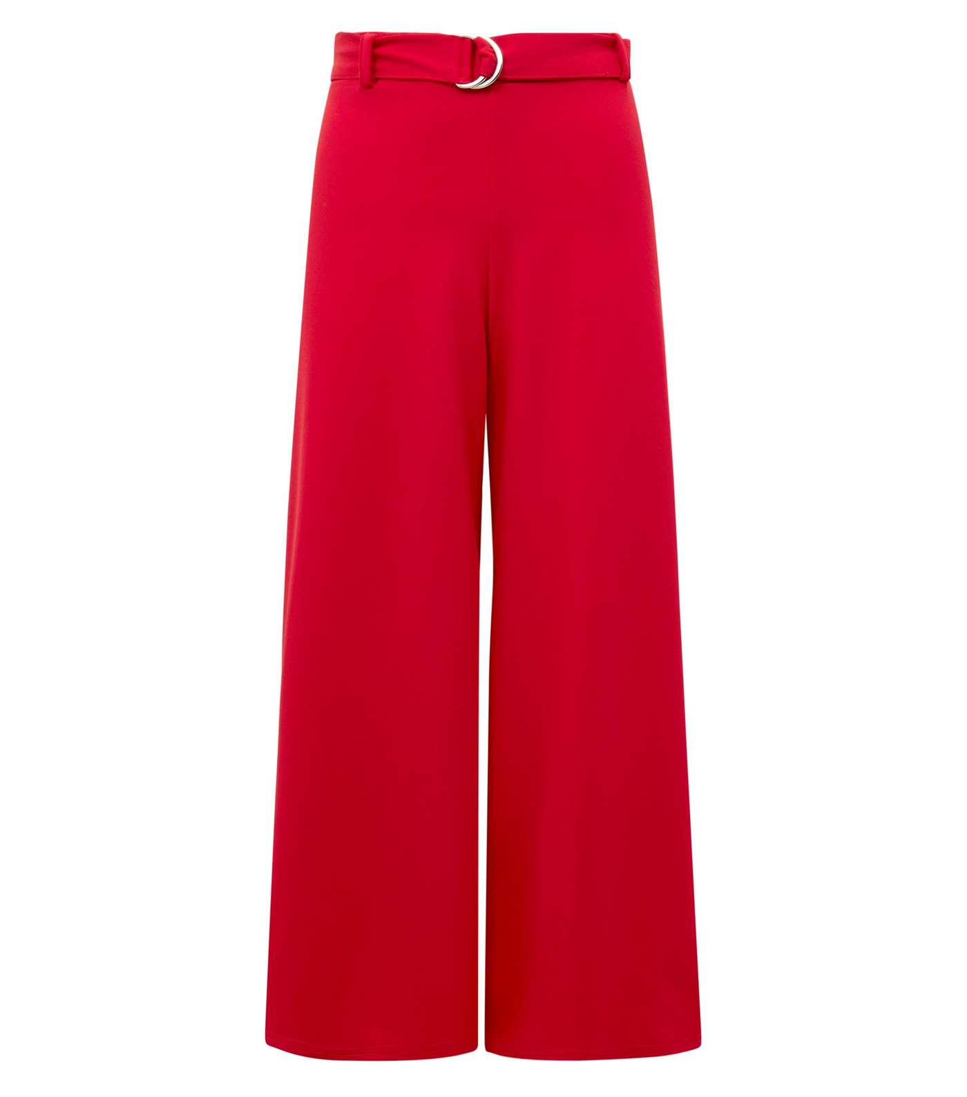 Dark Red D-Ring Belt Cropped Trousers Image 4