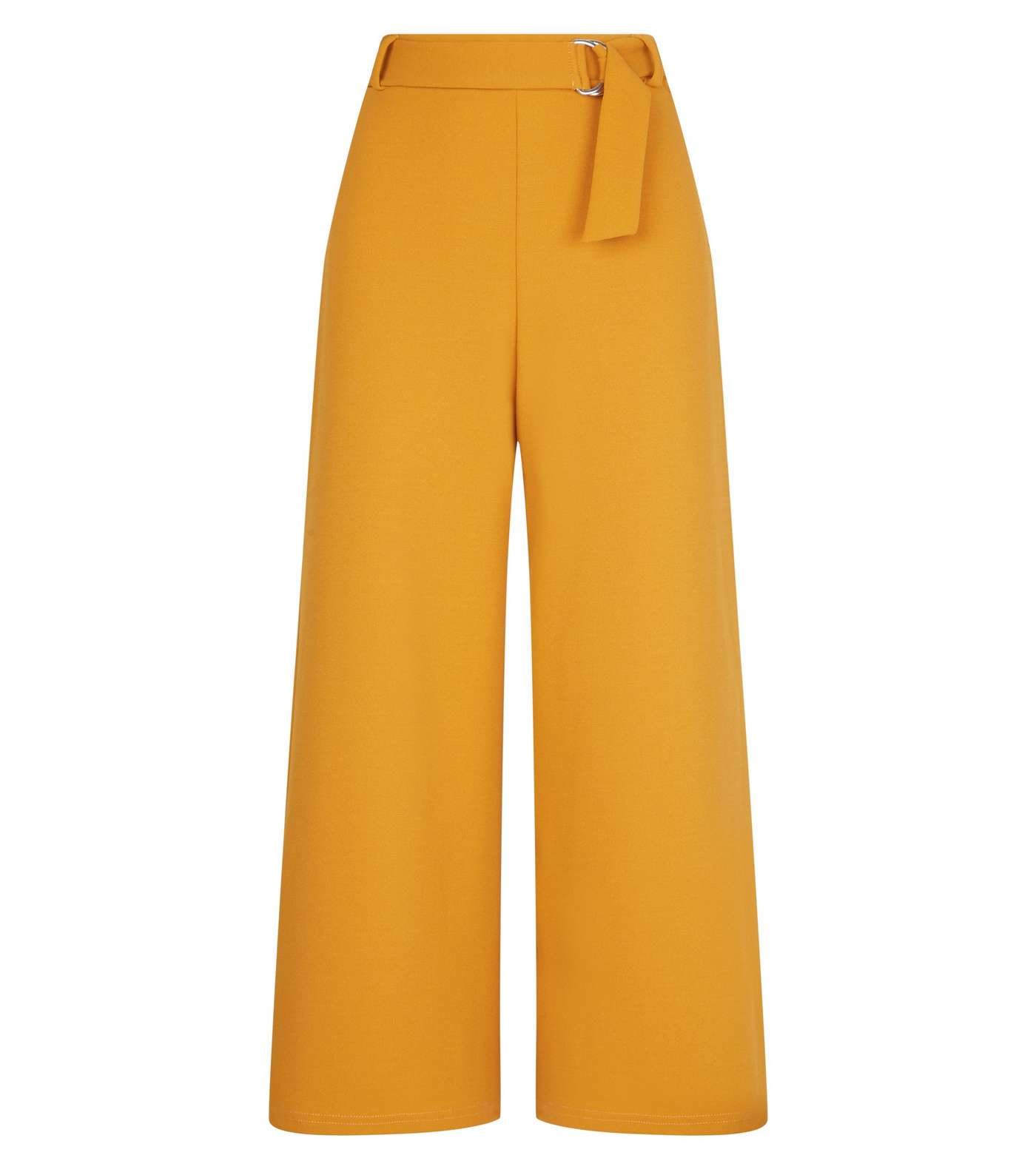 Yellow D-Ring Belt Cropped Trousers Image 4