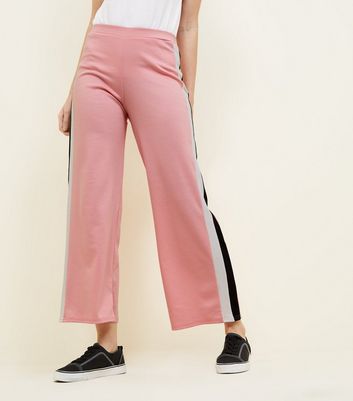 pink side stripe trousers