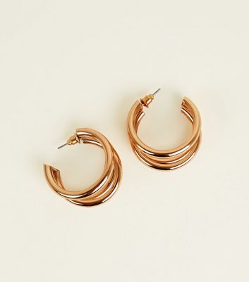 mesh earrings gold