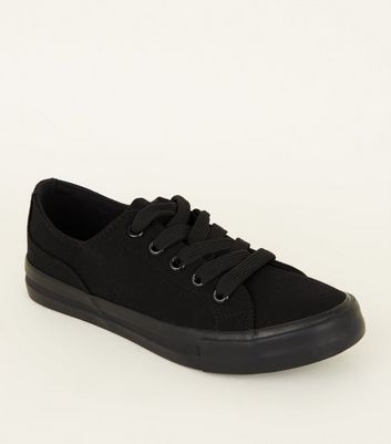 black canvas trainers