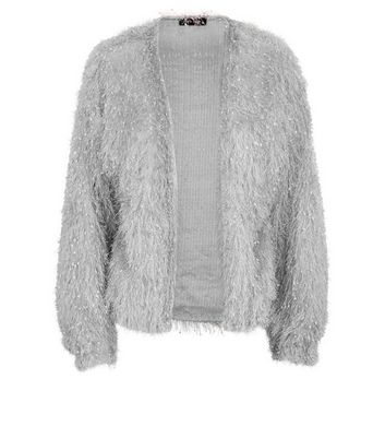 Pale Grey Fluffy Cardigan