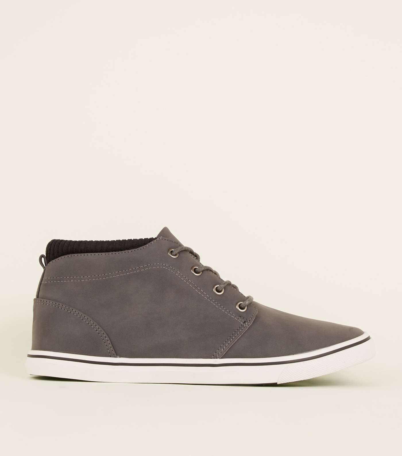 Grey Mid-Top Trainers Image 2