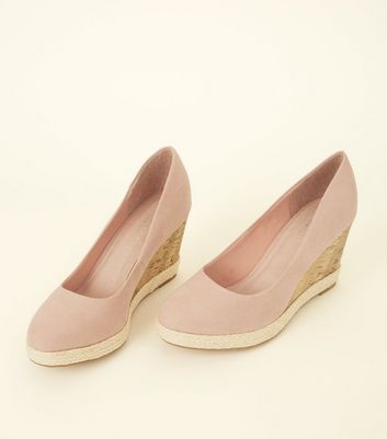 Nude Comfort Suedette Wedge Court Shoes 