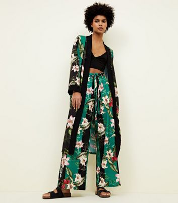 Lulua London Green Floral Wide Leg 