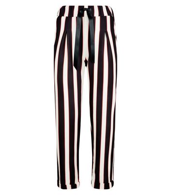 Cameo Rose Black Stripe Trousers | New Look