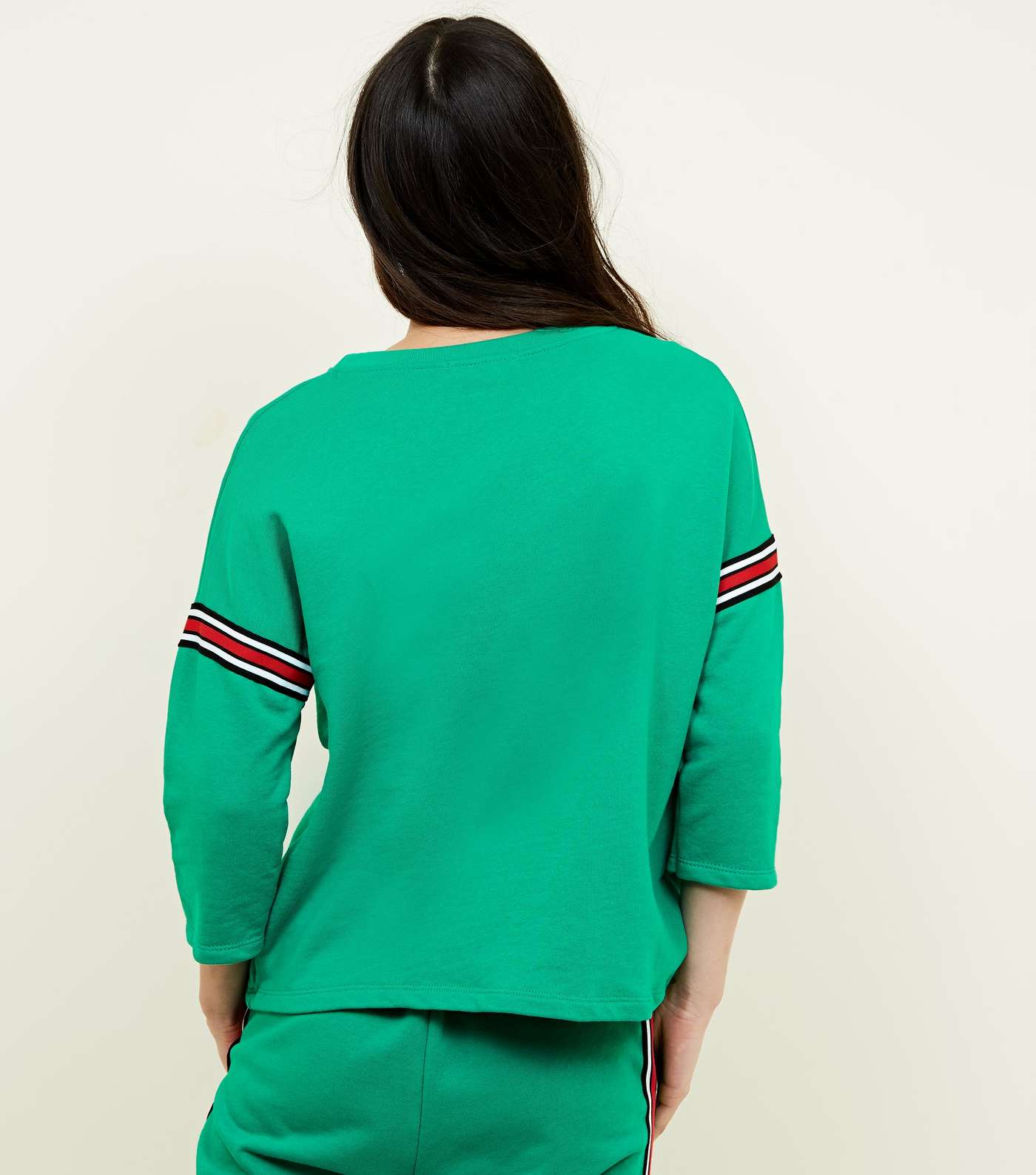 Cameo Rose Green Stripe Tape Sleeve Sweatshirt   Image 3