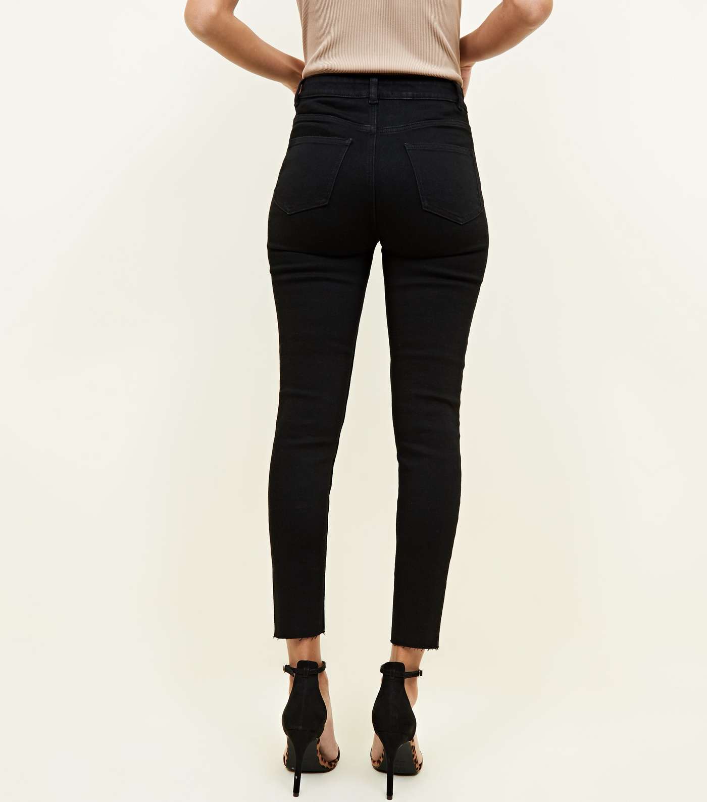Black High Waist Super Skinny Ripped Hallie Jeans Image 3