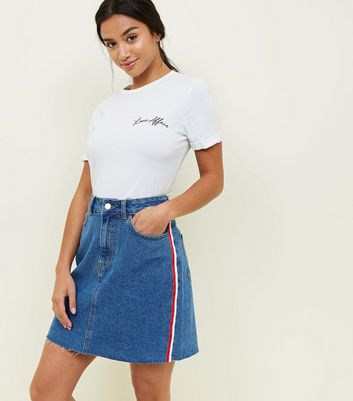 new look denim mini skirt