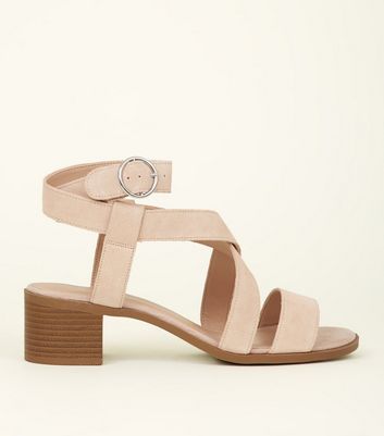 Nude suede store block heels