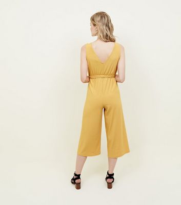 mustard ribbed jumpsuit